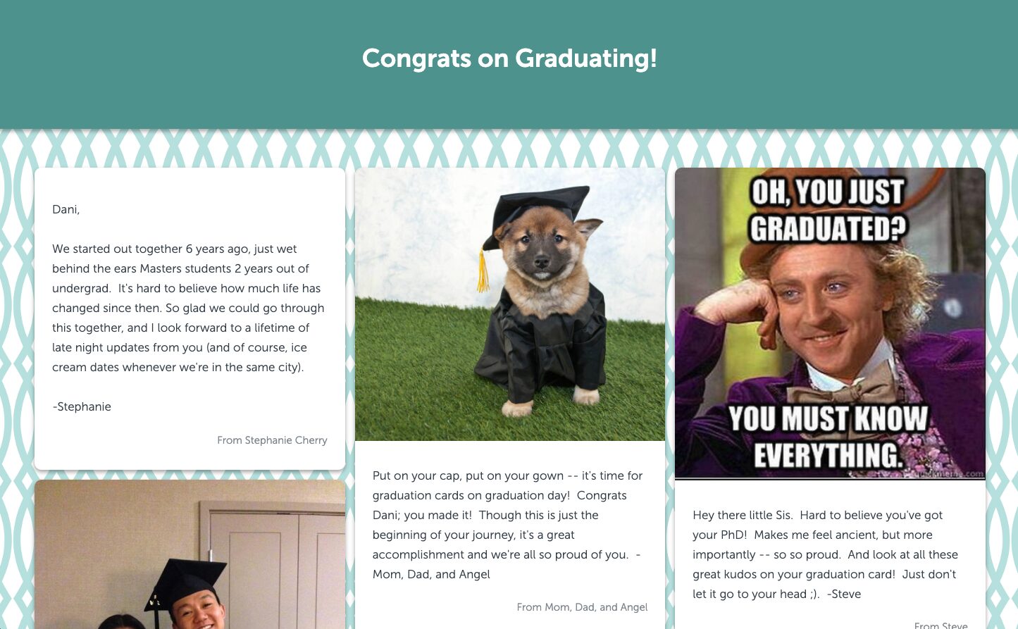 Graduation eCard signed by a large group